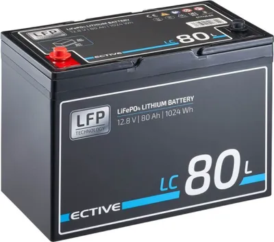 Produktbild von ECTIVE LC 80L 12V LiFePO4 Lithium Versorgungsbatterie 80 Ah - 0% nach §12 Abs. 3 UstG