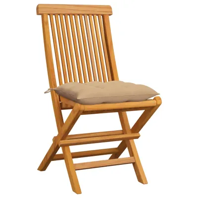 Immagine prodotto di Sedie da Giardino con Cuscini Beige 6 pz in Massello di Teak