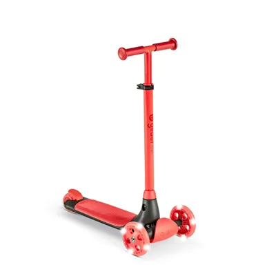 Image de Yvolution trottinette pour enfants Yglider Kiwi rouge avec roues LED et large marchepied