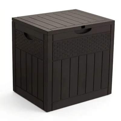 Image de VOUNOT® 126L Coffre de rangement de jardin, 56 x 43 x 53 cm, aspect rotin marron
