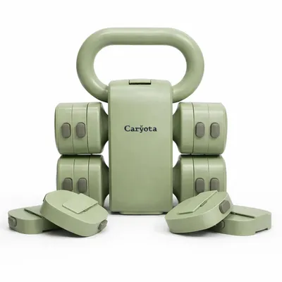 Produktbild von Caryota 2-in-1 Kettlebell und Hantel, 5,5 kg, verstellbar, Mintgrün