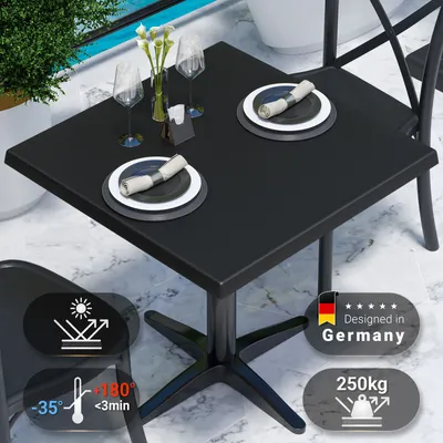 Produktbild von JAMAIKA | Bistro Außen Tischplatte | B:T 70 x 70 cm | Schwarz | Quadratisch | Topalit Tischplatte