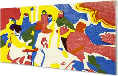 Produktbild von Glasbilder 100x50 Wandkunst Abstraktion Landschaft