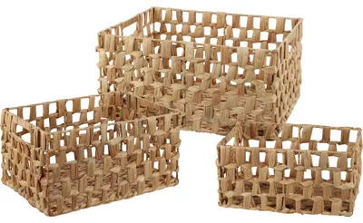 Produktbild von Aufbewahrungskörbe, Seegrasgeflecht, rechteckig, 3er-Set