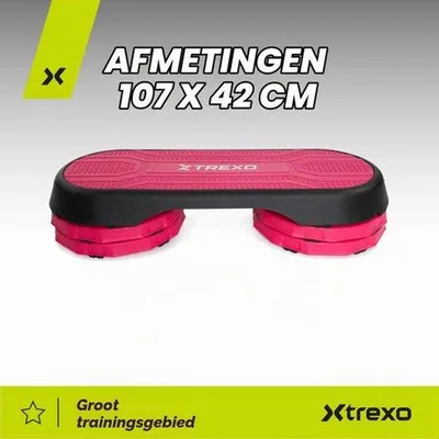 Produktbild von Aerobic-Steppbrett, 107 x 42 cm, für Cardio- und Fitnessübungen, höhenverstellbar (10-15-20 cm), langlebig, aus Polypropylen und TPR, hochwertige Aerobic-Steppbretter bis zu 250 kg Belastbarkeit