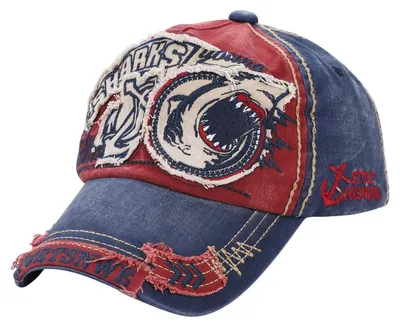 Immagine prodotto di Cappello da baseball, unisex, con motivo squalo, in cotone, taglia regolabile da 56 a 60 cm