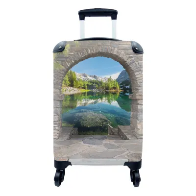 Produktbild von MuchoWow® Koffer Handgepäck Trolley Rollkoffer Kleine Reisekoffer mit 4 Rollen - Aussicht - Berg - Landschaft - Wasser - Cabin Size < 55x40x23 cm & 55x40x20 cm - Fotokoffer - Kabinenkoffer - Boardgepäck - Reise-Box - Reisekoffer - Reisegepäck - Koffer mit Bild - Trolley für Kinder
