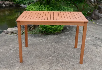 Obrázok produktu pre Záhradný stôl z eukalyptového dreva – 110 x 70 cm – Vonkajší jedálenský stôl z masívneho dreva s certifikáciou ošetrený olejom