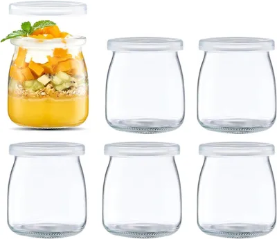 Produktbild von Dessertgläser mit Deckel, 200 ml, 6 Stück, für Pudding und Getränke