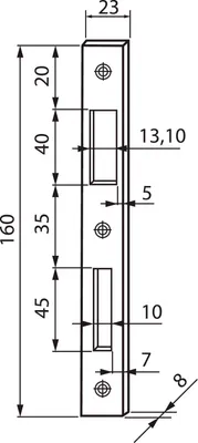 Produktbild von ROTO Schließblech für Sonderkostruktionen, 160 x 23 x 8 mm, Nylon