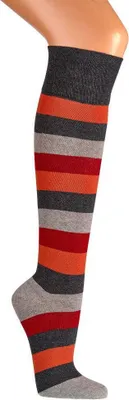 Produktbild von FussFreunde 2 Paar Geringelte Kniestrümpfe, Gemustert, Orange-Gestreift, Größe 47-50