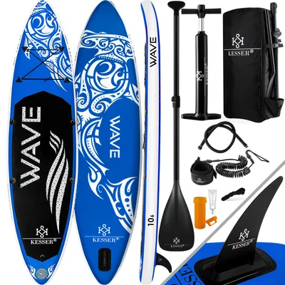 Produktbild von KESSER® Aufblasbares SUP Board Set Stand Up Paddle Board Premium Surfboard Wassersport | 6 Zoll Dick  | Komplettes Zubehör | 130kg