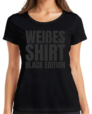 Immagine prodotto di Maglietta bianca Black Edition con frase sarcastica e divertente, da donna, nera, taglia M