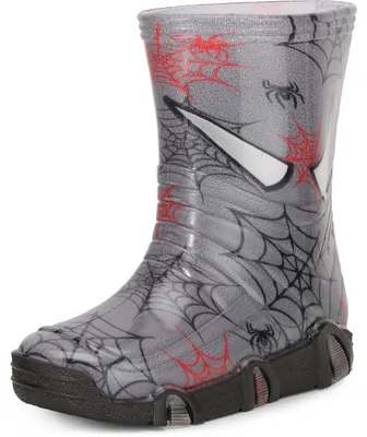 Produktbild von Ladeheid Kinder Mädchen Jungen Gummistiefel Gefüttert Swk2020BW (Dunkelgrau Spinnen 40, 25/26)