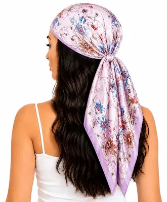 Produktbild von Damenschal Tuch Blume Bandana Kopftuch 90 x 90 cm Bunt
