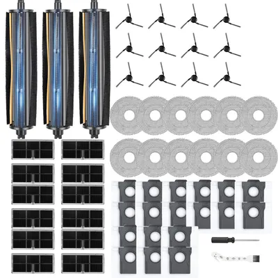 Produktbild von TriCut-Bürste Zubehör für Dreame L10s Ultra Gen 3 / X40 Ultra Complete / L40 Ultra / X40 Master/Mova P50 Pro Ultra Saugroboter, 18 Staubbeutel 12 Seitenbürsten 12 Wischtücher 12 Filter 3 Hauptbürste