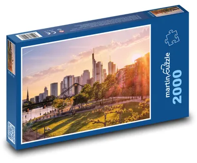 Zdjęcie produktu dla Puzzle 2000 Frankfurt o zachodzie słońca - martinpuzzle