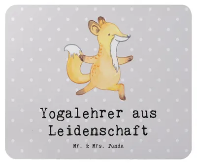 Produktbild von Mr. & Mrs. Panda pc mousepad Yogalehrer Leidenschaft - Grau Pastell - Geschenk, laptop mauspad, mausteppich, Mouse Pad
