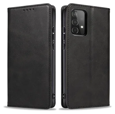 Produktbild von Handyhülle für Samsung Galaxy A53 5G Kunstleder Flip Cover Hülle Klapphülle Case Kartenfach Farbe: Schwarz