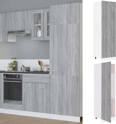 Obrázek produktu pro The Living Store Chladicí nástěnná skříňka Grey Sonoma 60x57x207 cm Materiál na bázi dřeva