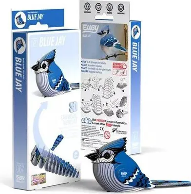 Produktbild von Eugy 3D Puzzle - Blauer Eichelhäher - umweltfreundliches Kartonspielzeug