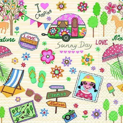 Produktbild von 20 Servietten Camping - Rund um das Campen 33x33cm