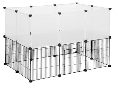 Zdjęcie produktu dla Klatka dla królików - Kojec dla małych zwierząt z drzwiczkami - 20 paneli - 35 x 35 cm