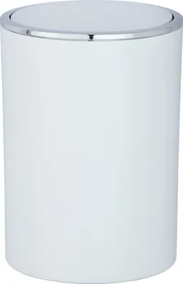 Produktbild von WENKO Badmülleimer mit Schwingdeckel Inca weiß 5L | Müll Abfall Kosmetik Bad Küchen Gäste WC