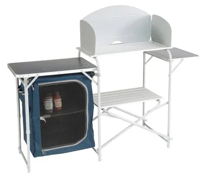 Produktbild von Easy Camp Sarin, Blau, Weiß, Aluminium, Polyester, Stahl, Aluminium, 2 Regale, 11,2 kg, 1430 mm