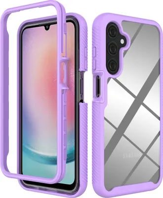 Produktbild von Galaxy A25 Hülle, Hybrid Transparente Rückseite TPU Bumper Stoßfest Schutzhülle für Samsung Galaxy A25 Lila