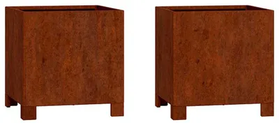 Produktbild von vidaXL Pflanzkübel mit Beinen 2 Stk. Rostig 30x30x30 cm Cortenstahl