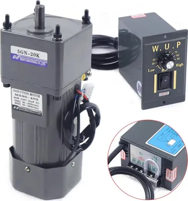 Obrázek produktu pro Elektrický převodový motor – AC 90 W – 220 V – jednofázový – vysoký točivý moment – převodový poměr 1:20 – reduktor otáček 20K – šedý