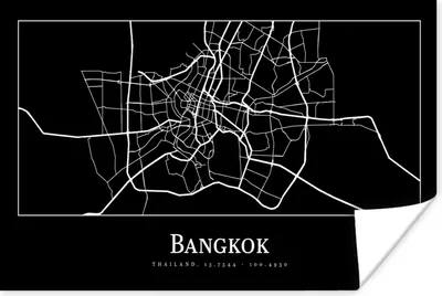 Produktbild von MuchoWow® Poster Bangkok - Karte - Stadtplan 60x40 cm - Schlafzimmerdekoration
