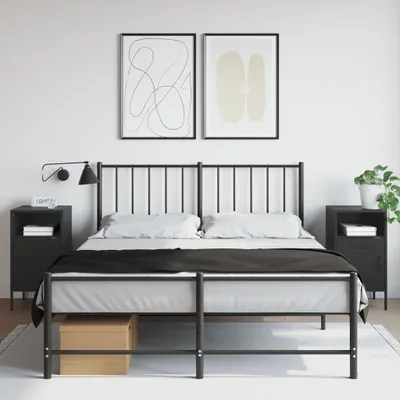 Zdjęcie produktu dla vidaXL Szafki nocne 2 szt. czarne 36x39x68 cm stalowe