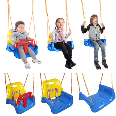 Produktbild von 3 in 1 Babyschaukel Kinderschaukel Gartenschaukel mit Rückenlehne und Anschnallgurt