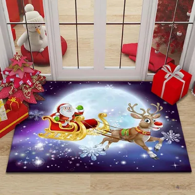 Produktbild von Weihnachtsteppich 40 x 60 cm Flanell-Polyester rutschfest 3D-Druck