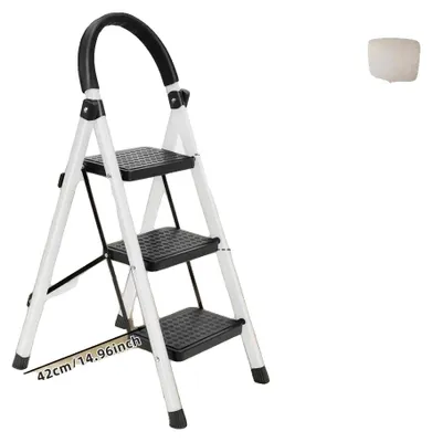 Obrázek produktu pro Žebřík, skládací konstrukce, nosnost 150 kg, bílý