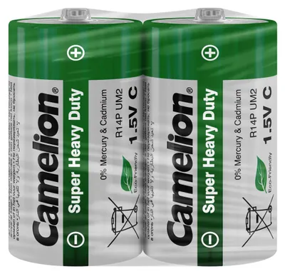 Produktbild von Camelion R14P-SP2G, Einwegbatterie, C, Zinkchlorid, 1,5 V, 2 Stück(e), 3850 mAh