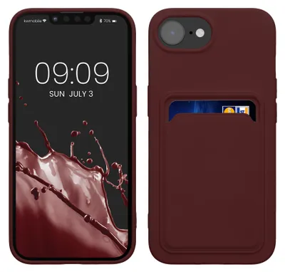Produktbild von kwmobile Handyhülle für Apple iPhone 17e / iPhone 16e Hülle mit Kartenfach - TPU Case - Kabelloses Laden - Schutzhülle Cover in Tawny Red