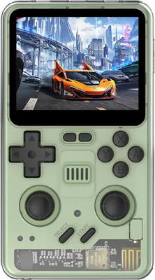 POWKIDDY RGB20Pro Spielkonsole 3.2 Zoll IPS Screen Handheld Spielkonsole Mit 16GB Systemkarte Mit 128GB Spielkarte Linux Systeme Typ-C Aufladung Grün