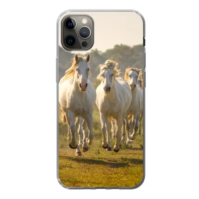 Produktbild von MuchoWow® Handyhülle Schutzhülle Hülle für iPhone 13 Pro Max Galoppierende weiße Pferde Silikon Softcase Handy Hülle - Mobiltelefon