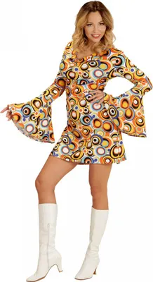 Produktbild von 70er Jahre Kleid Bubbles als Faschingskostüm für Damen Größe: XXL