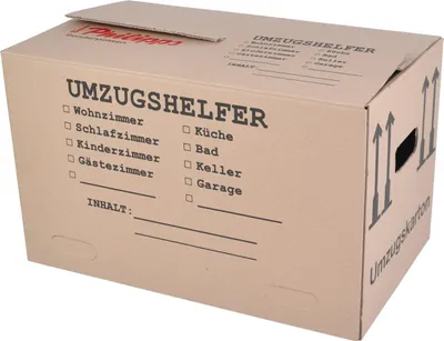 Produktbild von Umzugskarton bedruckt 59x34x35cm Traglast bis 30kg Aufbewahrung Kiste Spedition