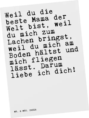 Produktbild von Mr. & Mrs. Panda Grußkarte Weil du die beste... - Weiß - Geschenk, Mama Spruch, Liebe, Sprüche, Muttertag, Ansichtskarte, Postkarte, Ansichtskarten, Postkarten, bildkarte