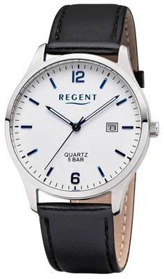 Regent F-1632 Herren-Quarzuhr Schwarz/Weiß 1