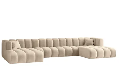 Zdjęcie produktu dla Sofa narożna w kształcie litery U, Sofa Grand U XL  modułowa z tkaniny Salvador Beżowy