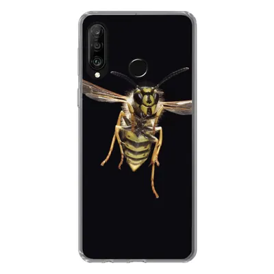 Produktbild von MuchoWow® Handyhülle Schutzhülle Hülle für Huawei P30 Lite Wespe - Insekten - Porträt Silikon Softcase Handy Hülle