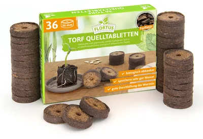 Produktbild von 36 mm Torf Quelltabletten | Torf Quelltabletten von FLORTUS, Menge (Stück):36 Stück