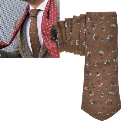 Produktbild von Sir Redman Krawatte 8cm "Flower Finesse" braun