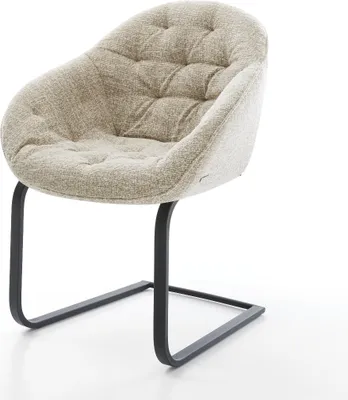 Produktbild von DELIFE Freischwinger Gaio-Flex Webstoff Soft Beige Freischwinger flach Schwarz